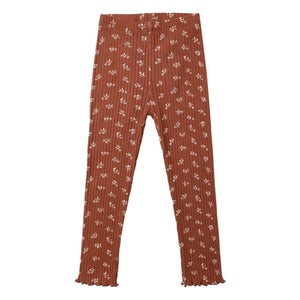 Rylee + Cru - Leggings acanalados con estampado floral | Teja