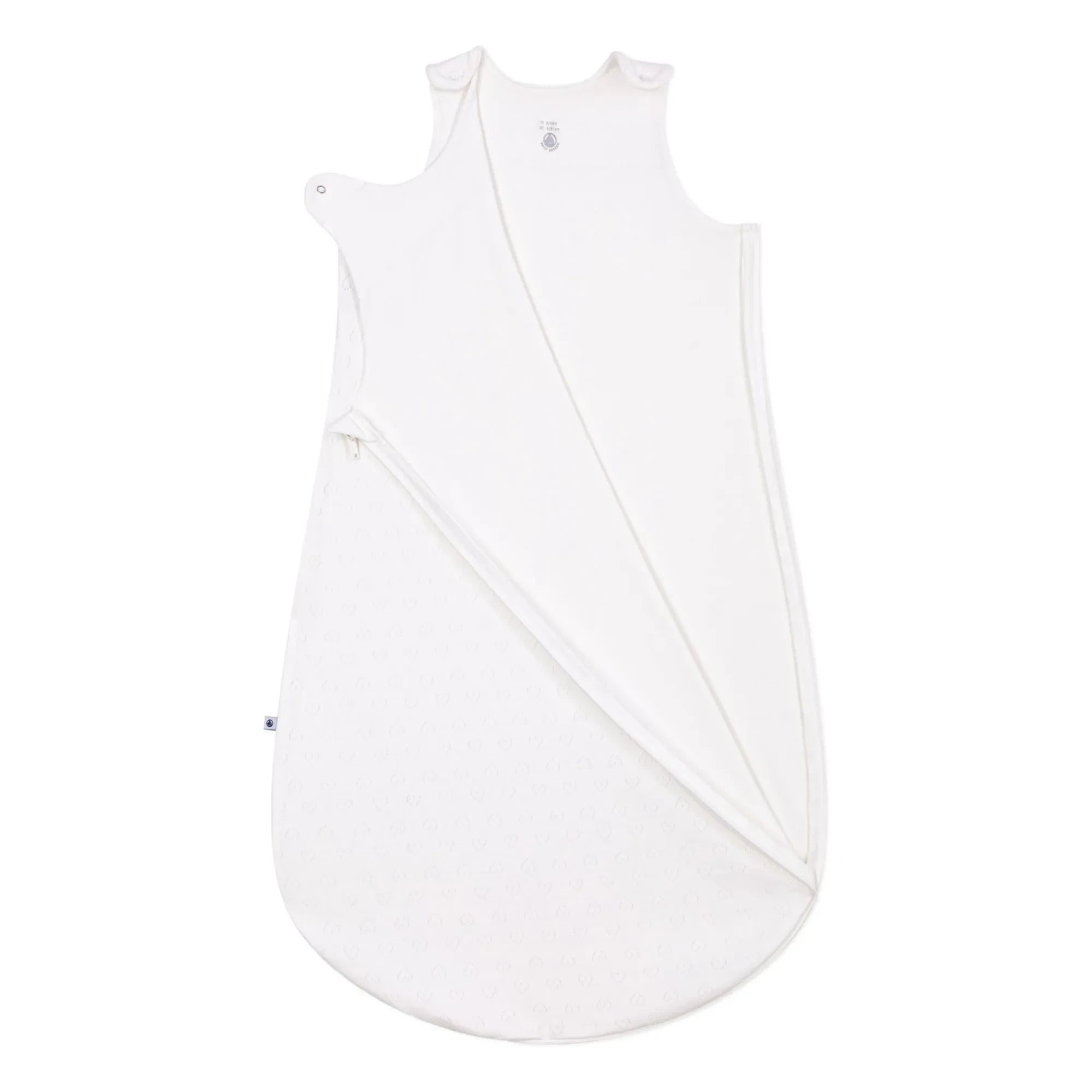 Petit Bateau - Saco de Dormir de Algodón Orgánico Calado con Corazones | Blanco
