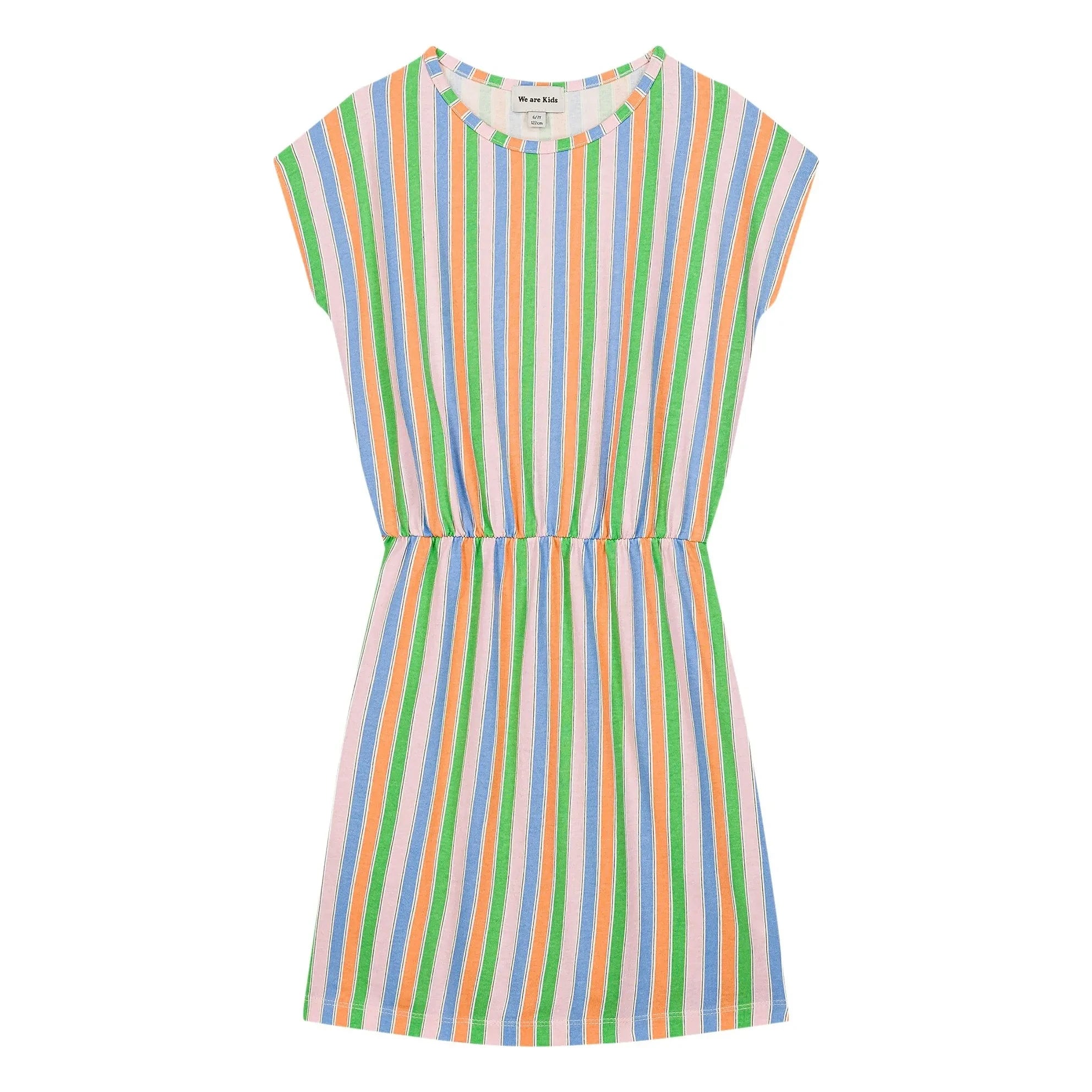 We Are Kids - Vestido de algodón orgánico a rayas Suzy | Rosa claro