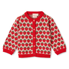 Flöss - Chaqueta de Punto con Fresas | Roja