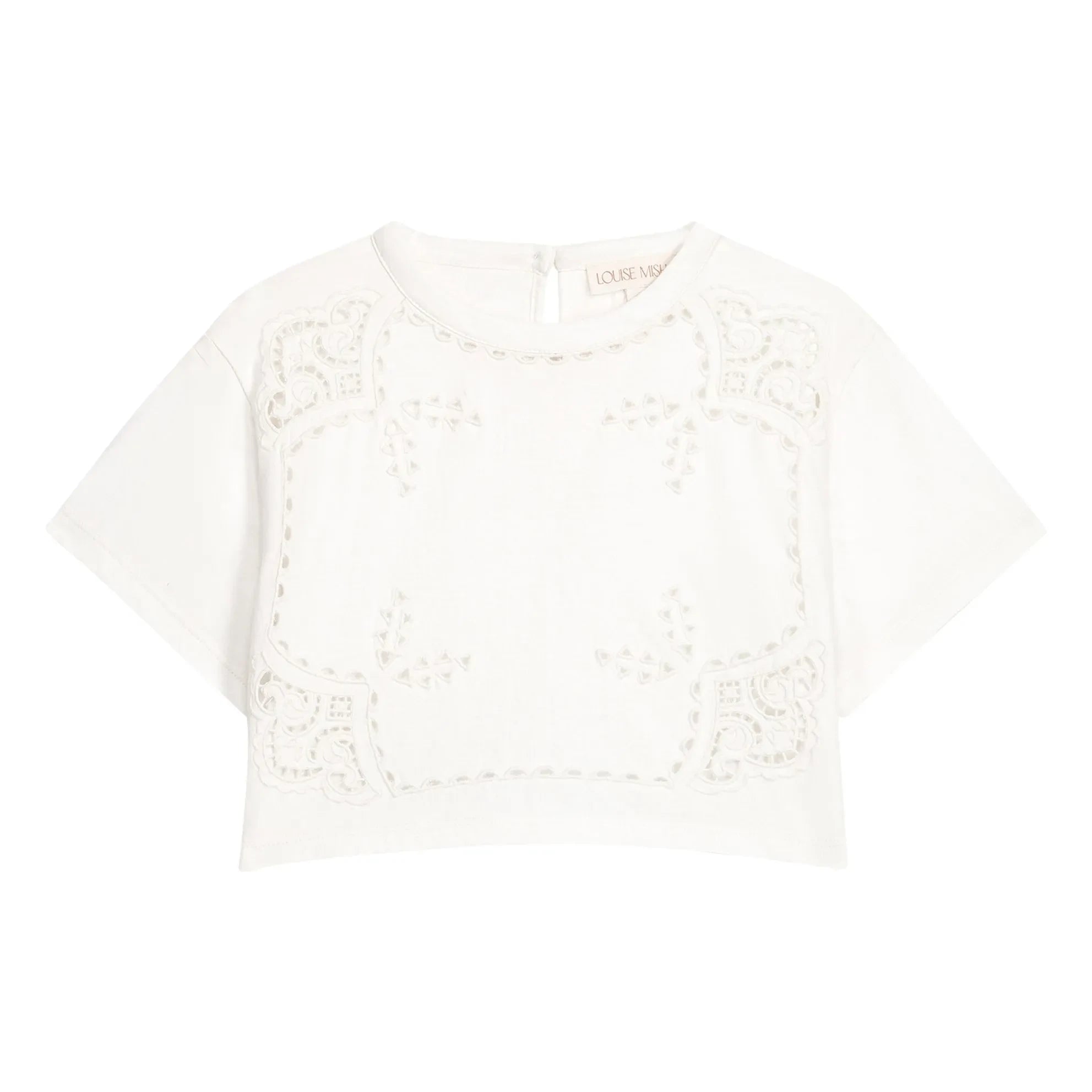 Louise Misha - Camiseta Kalistee calada de algodón orgánico | Blanco