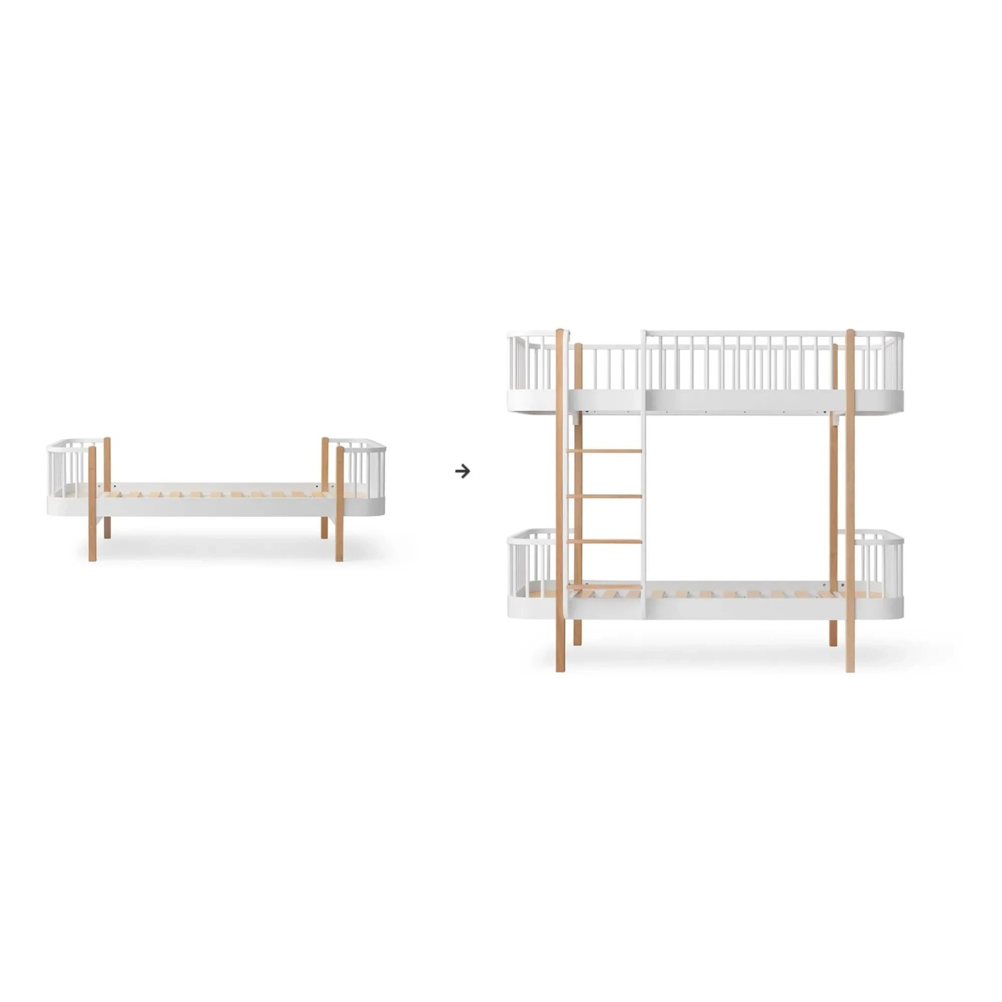 Oliver Furniture - Kit de conversión de litera Cama infantil/Cama juvenil Madera original - Conversión a litera | Roble