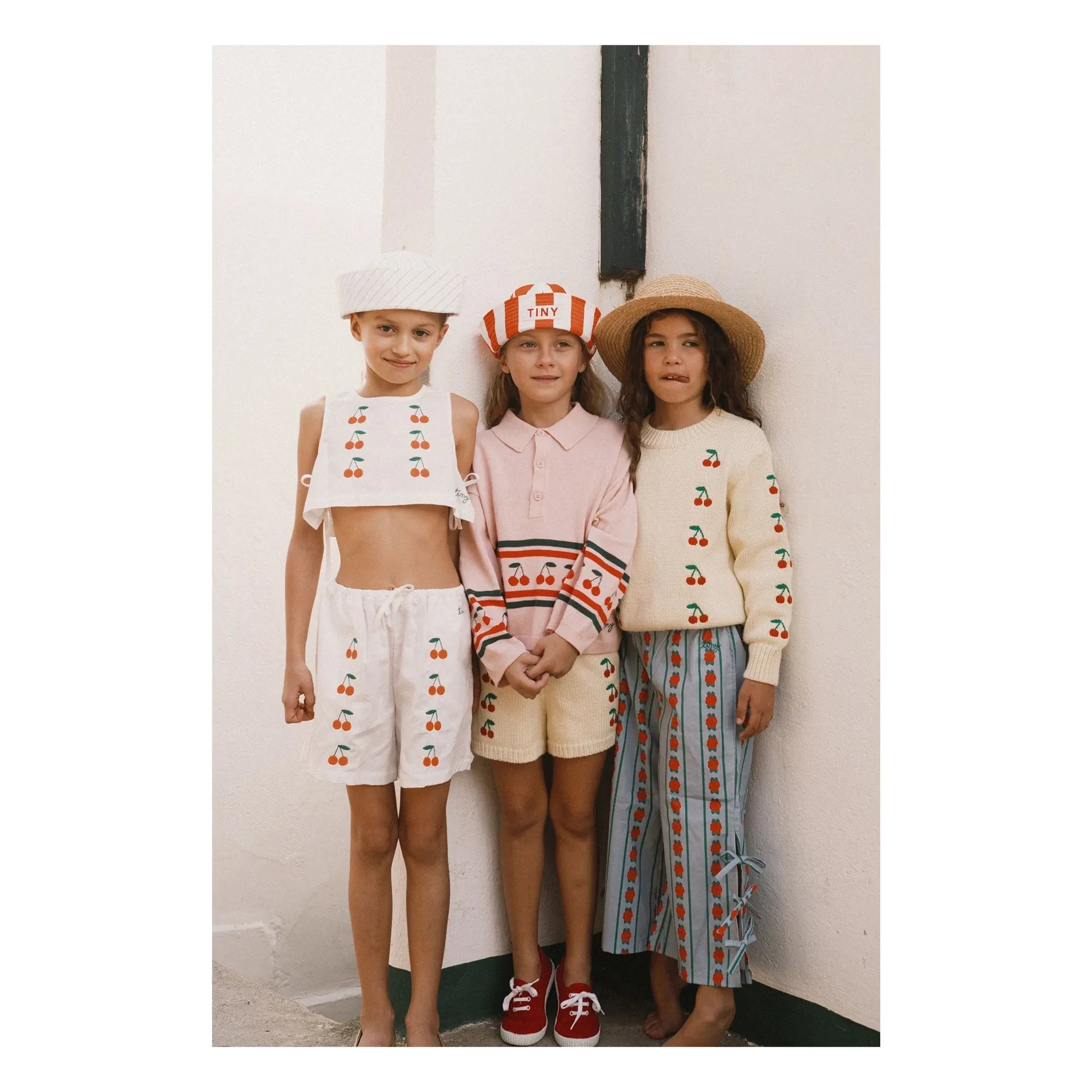 Tinycottons - Twill Cerezas Cortas | Blanco