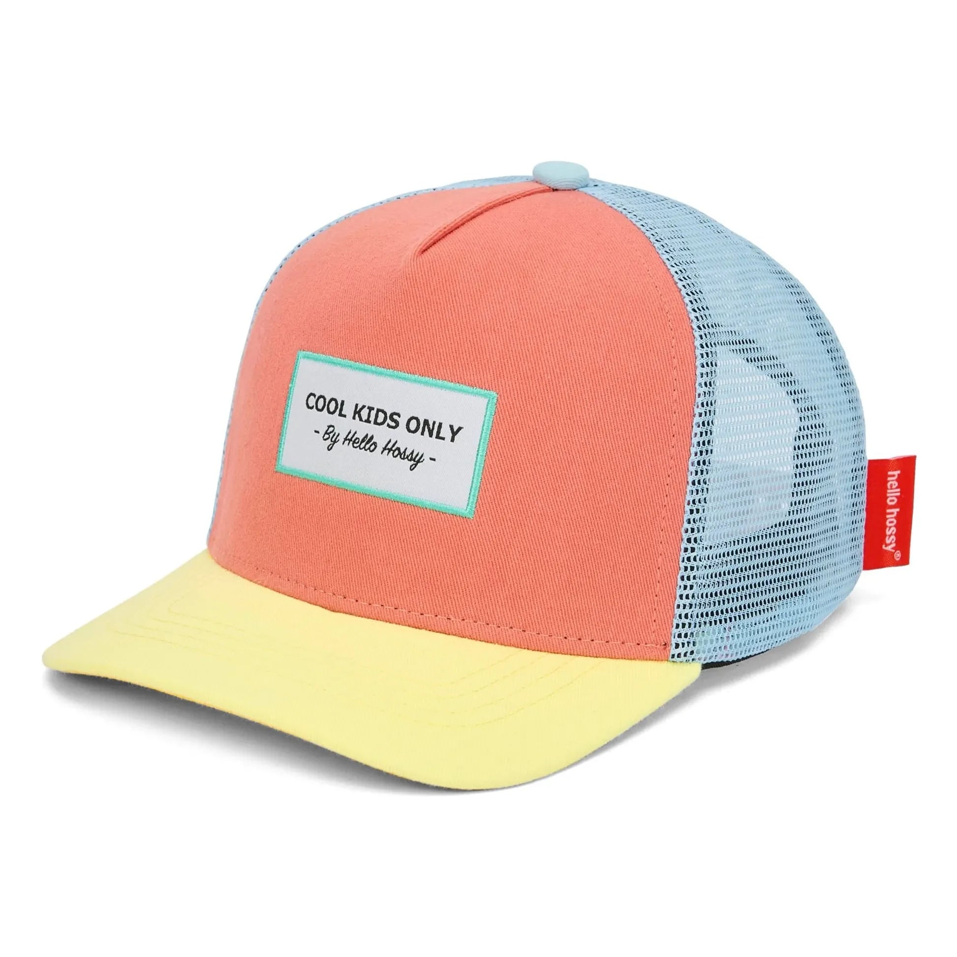 Hello Hossy - Gorra Trucker Mini de Algodón Orgánico con Visera Curva | Coral