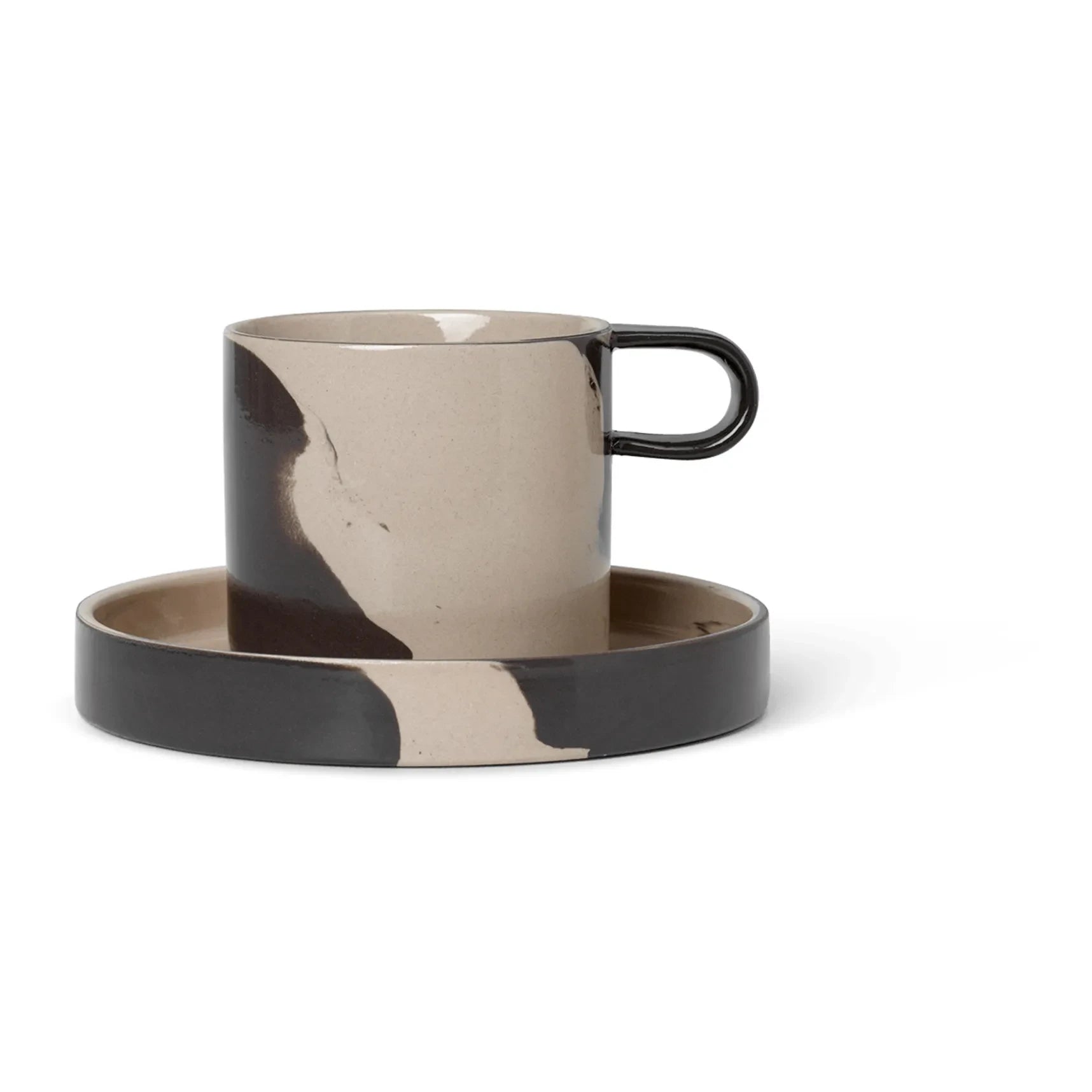 Ferm Living - Vasito para beber con plato | Gris