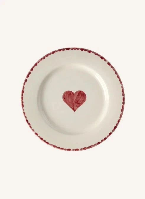 Rice - Plato de Cerámica en Forma de Corazón | Rojo