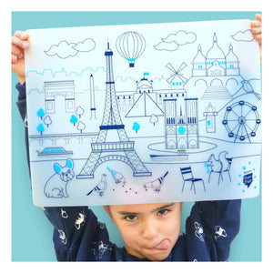 Superpetit - Individuales Paris para colorear con pulsera y 5 rotuladores