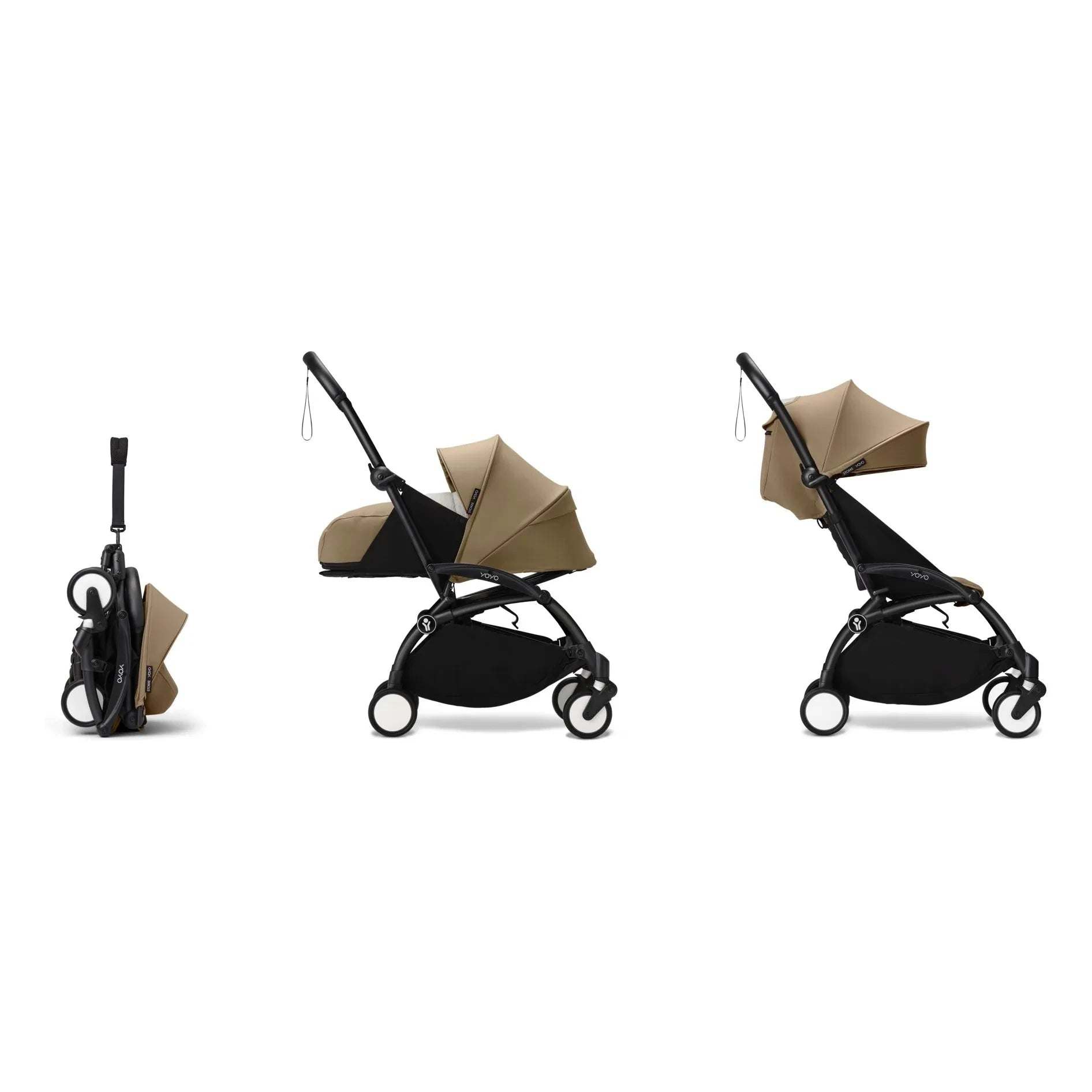 Stokke® - Cochecito YOYO³ completo 0+ y 6+ Chasis negro | Toffee
