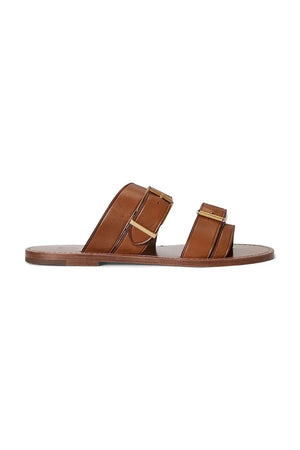 Polo Ralph Lauren Bkle Slide Sandalia de cuero
