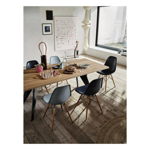 Vitra - Mesa EM - base negra - Jean Prouvé | Roble