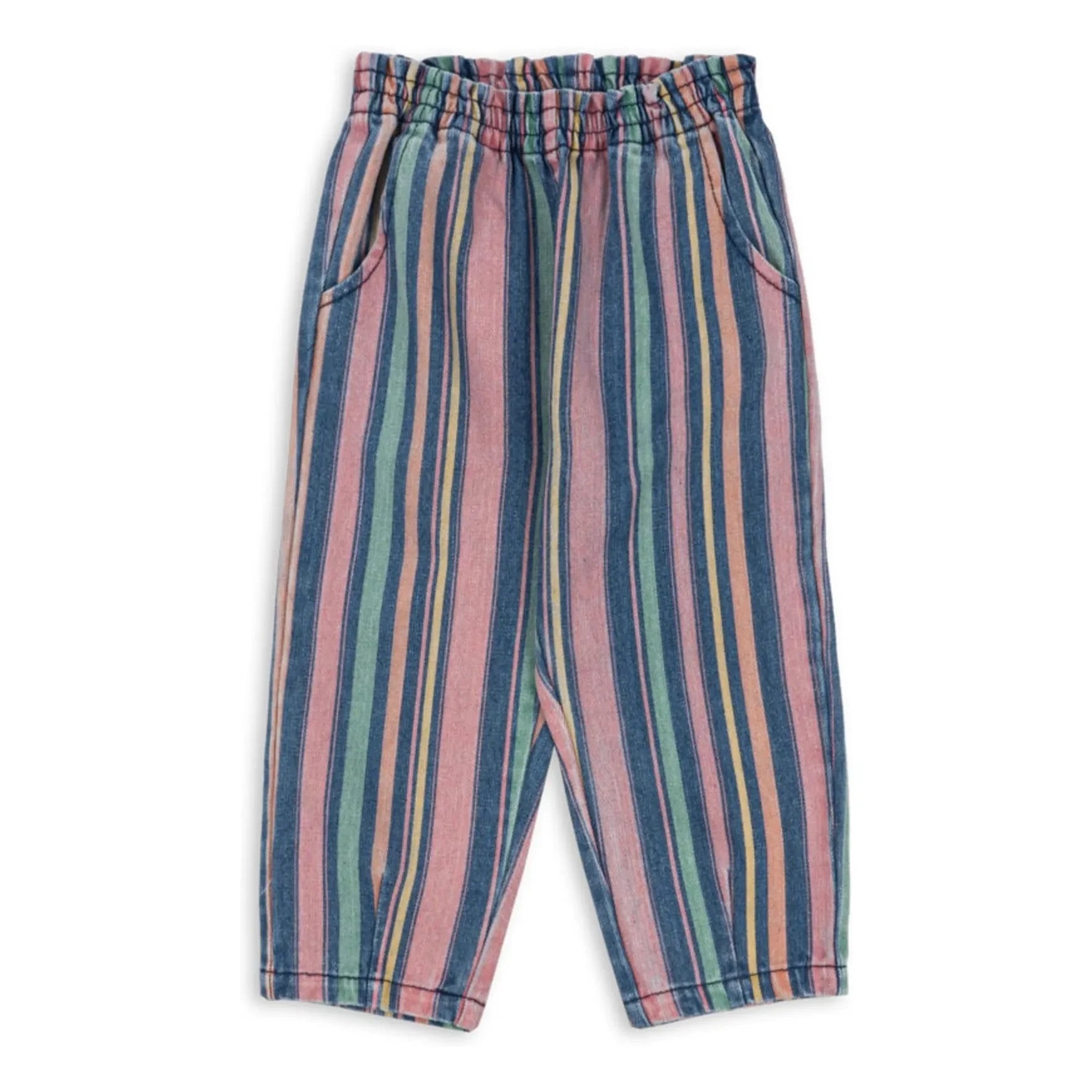 Konges Sløjd - Pantalones Magot de Algodón Orgánico a Rayas | Azul