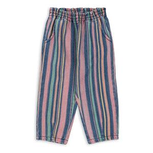 Konges Sløjd - Pantalones Magot de Algodón Orgánico a Rayas | Azul