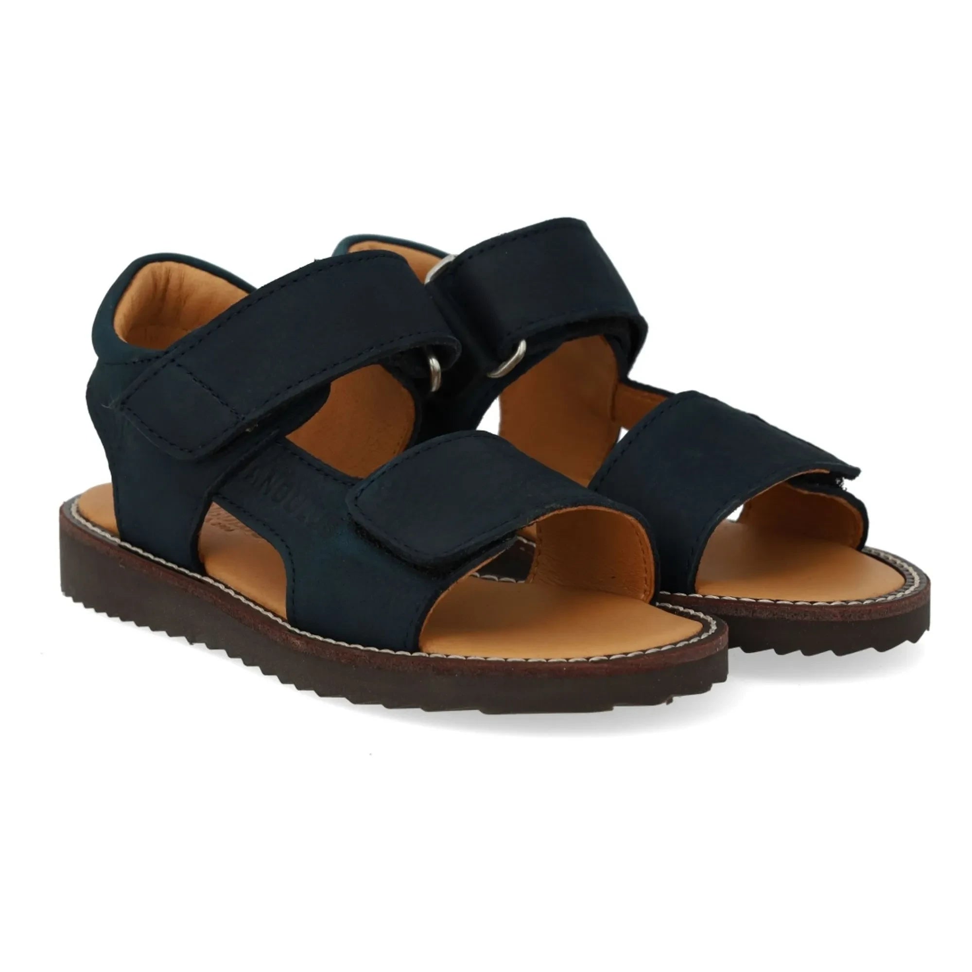 Angulus - Sandalias de nobuk de doble tira | Azul marino