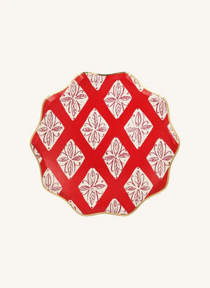 Meri Meri - Platos navideños de impresión en bloque - Paquete de 8