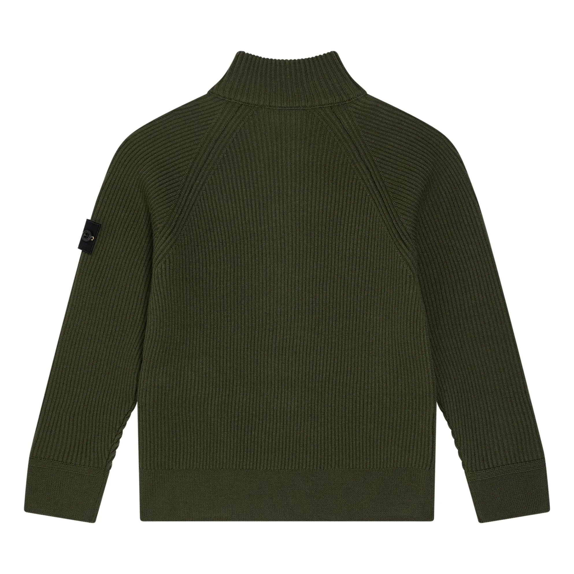 Stone Island - Chaleco de Lana con Cremallera y Logotipo | Caqui