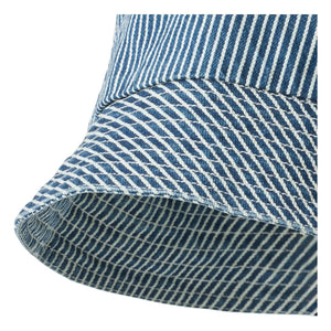 Trigo - Algodón Orgánico Rayado Bob Charlie | Azul