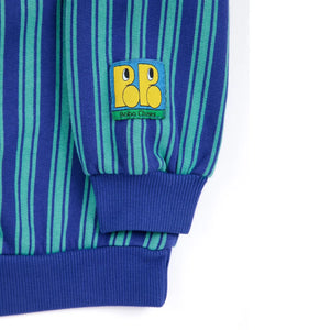 Bobo Choses - Organik pamuklu çizgili sweatshirt | Mavi