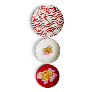 Lisa Corti - Set de platos Indian Tiger - Juego de 3 | Rojo