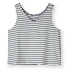 Gray Label - Camiseta Boxy de Algodón Orgánico a Rayas | Azul Hielo
