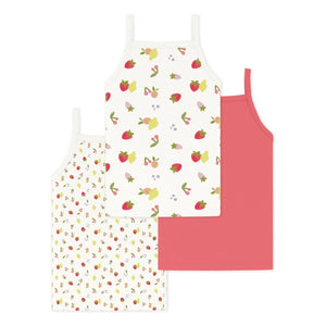 Petit Bateau - Camisetas interirores de frutas, paquete de 3 | Blanco