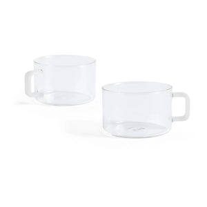 Heno - Vasos de cristal para té de infusión - Juego de 2 | Blanco