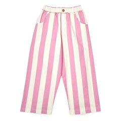 Mipounet - Pantalones de algodón orgánico a rayas Claude | Rosa