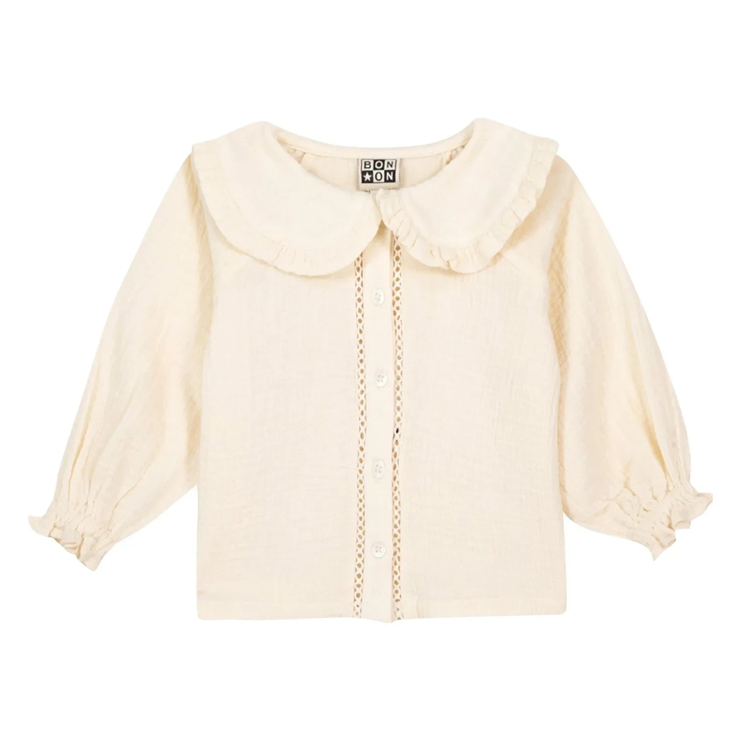 Bonton - Blusa Fig con cuello Claudine | Ecru