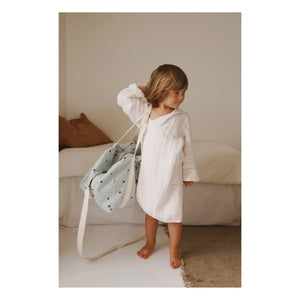 Rose in April - Bolso de maternidad estampado Raphaël Kalp | Azul claro