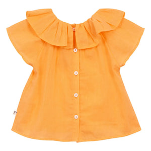 Arsène et Les Pipelettes - Blusa con cuello de voile de algodón orgánico | Naranja