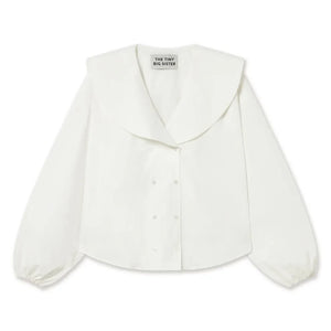 The Tiny Big Sister - Camisa de algodón con doble botón | Blanco