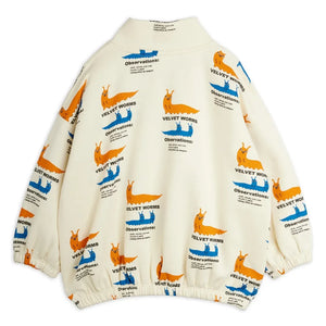 Mini Rodini - Yarım Fermuarlı Sweatshirt Organik Pamuk | Ekru