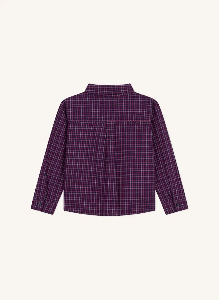 Petit Bateau - Camisa de cuadros de algodón orgánico | Azul marino