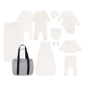 Petit Bateau - Bolso premamá de algodón orgánico a rayas | Azul marino