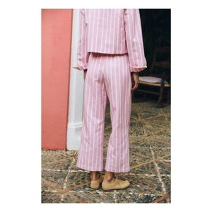 Maria de la Orden - Niza Pantalón de rayas de algodón | Rosa