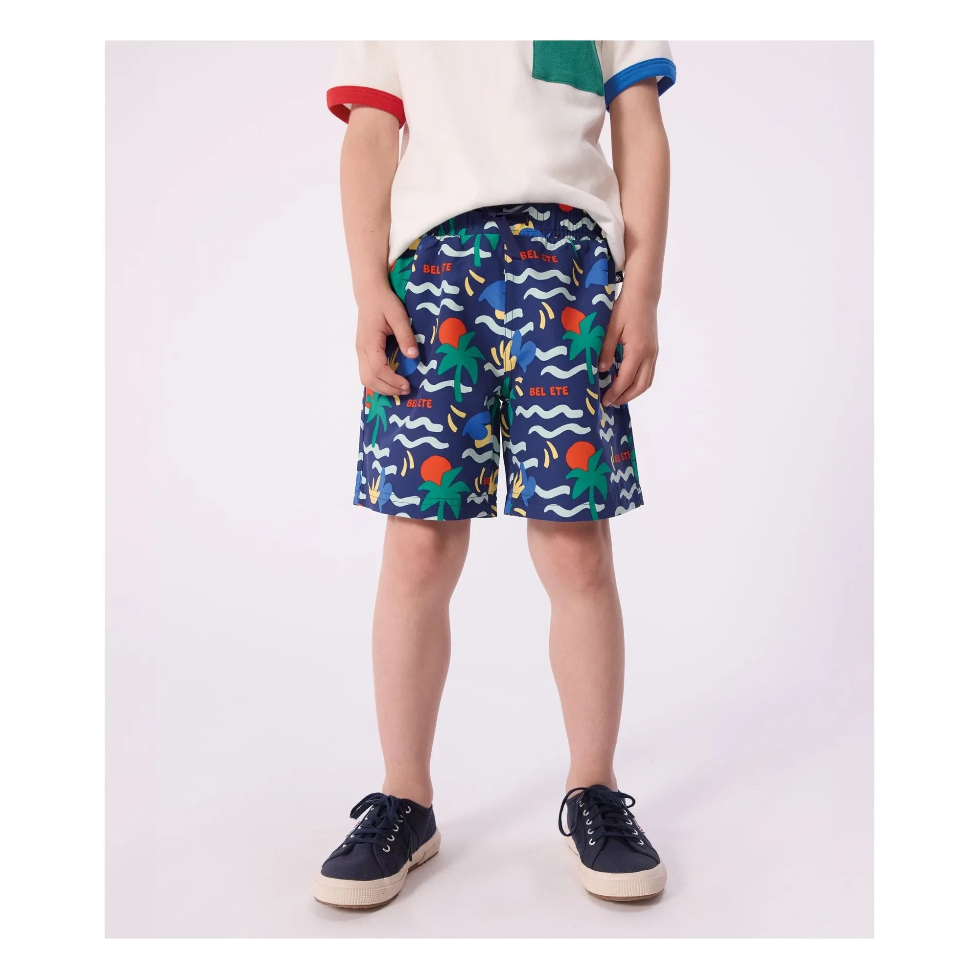 Petit Bateau - Pantalón corto de baño Glaces de fibra reciclada | Turquesa