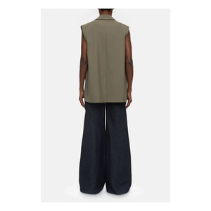 Cerrado - Blazer sin mangas | Caqui