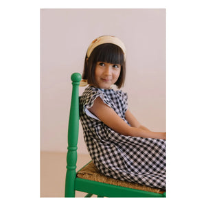 Studio Bohème - Vestido de Gasa de Algodón Orgánico Vichy Cousine | Negro