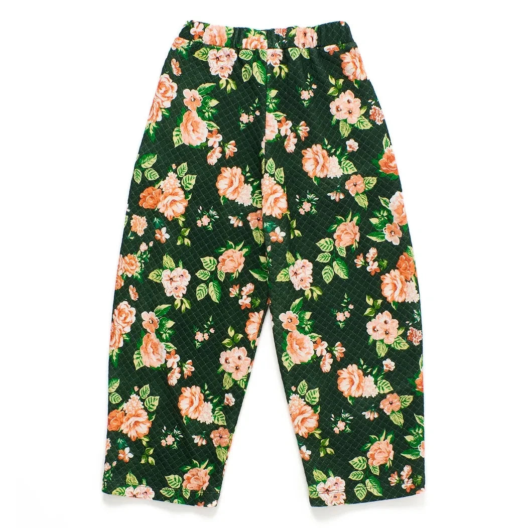 Maison Mangostan - Pantalón acolchado con estampado floral | Verde