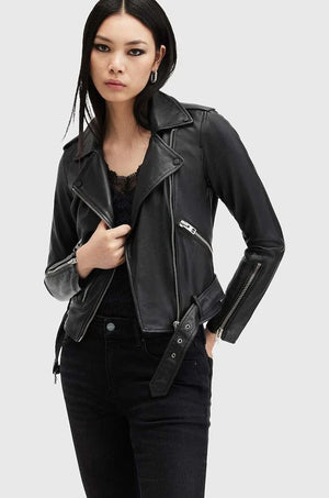 Chaqueta biker de piel Balfern para mujer AllSaints