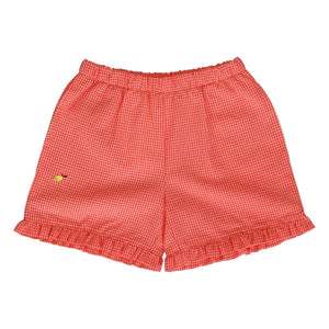 Sticky Lemon - Pantalón corto con volantes de cuadros vichy y limón | Coral