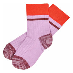 FUB - Calcetines extrafinos de rejilla ColorBlock | Lila