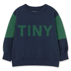 Tinycottons - Sudadera de algodón orgánico con bloques de color | Azul marino