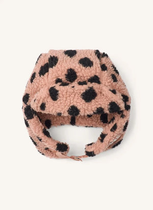 Liewood - Chapka Sherpa Bravo Leopard de Fibras Recicladas | Rosa Pálido