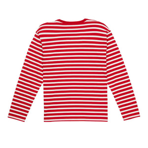 Smallable Man - Camiseta de algodón orgánico a rayas Silas | Rojo oscuro