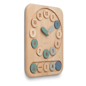 Liewood - Reloj de aprendizaje de madera Yelena | Azul