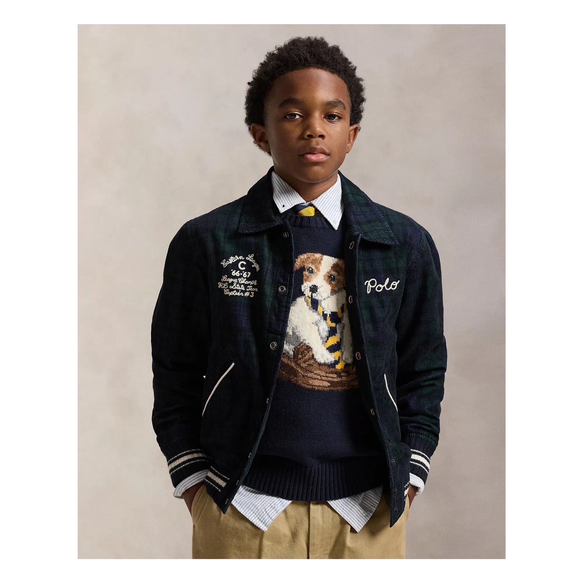 Ralph Lauren - Cazadora bomber a cuadros | Azul marino