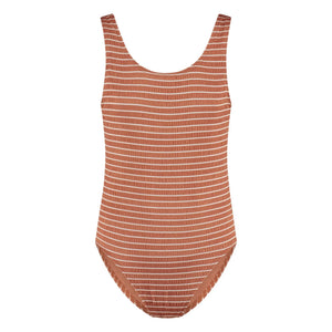 Beachlife - Bañador a rayas con fibra reciclada | Caramelo