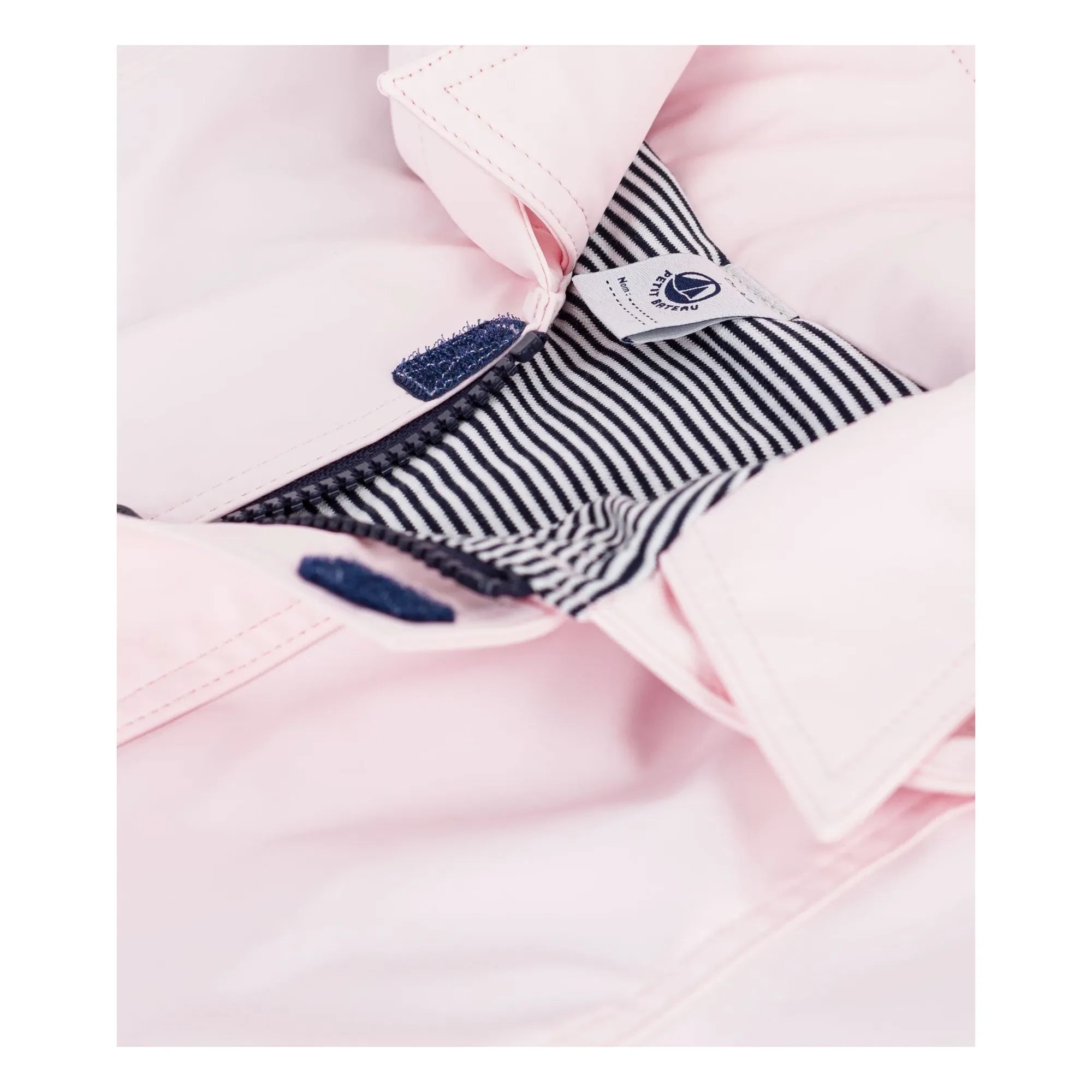 Petit Bateau - Gabardina icónica de fibra reciclada para bebé | Rosa claro