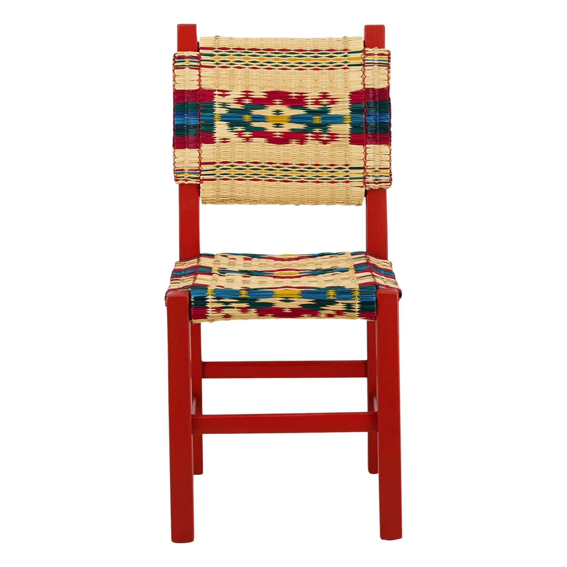 House of Capricorn - Silla Coruche con Asiento de Junco Trenzado | Rojo