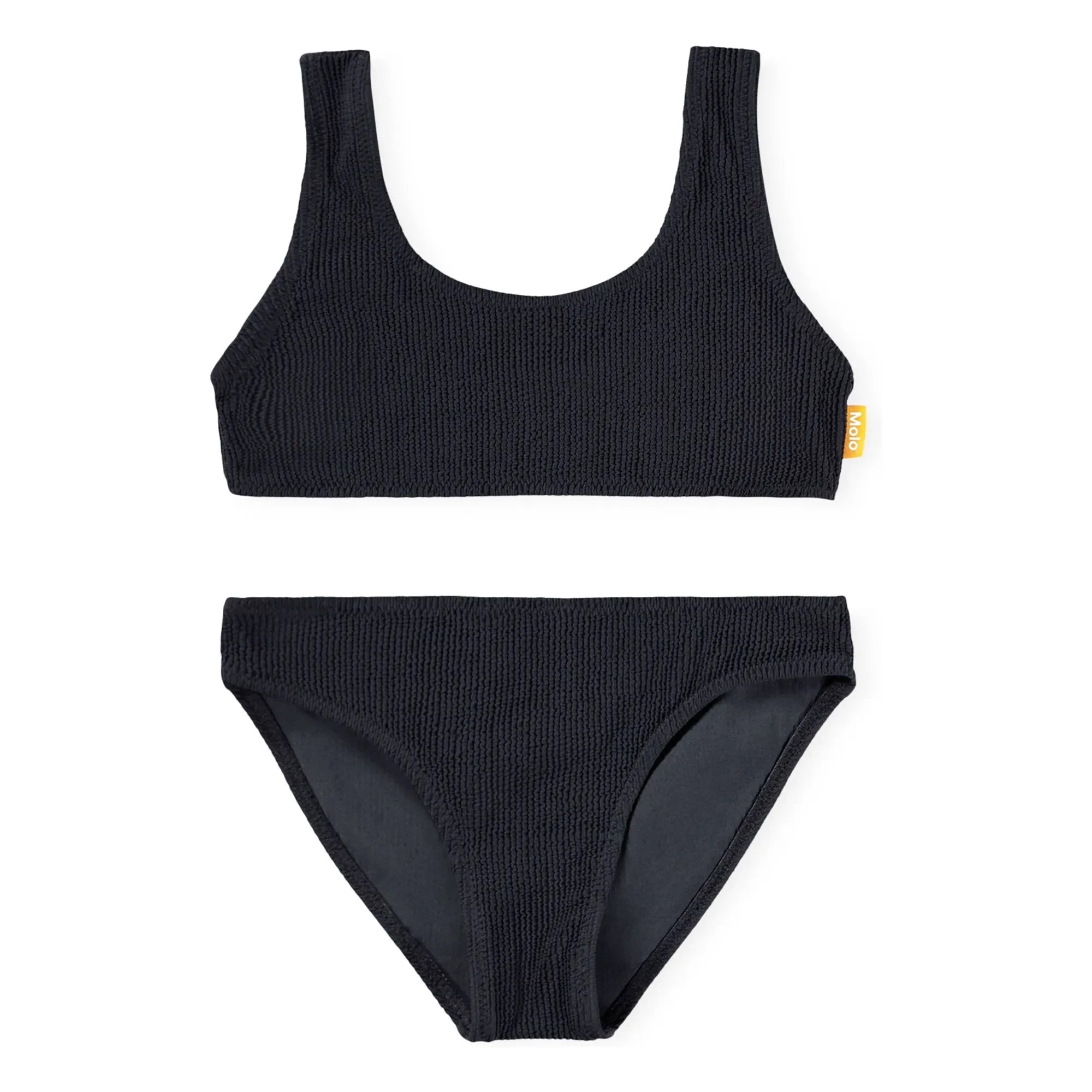 Molo - Traje de baño a rayas Nola Crepe Fibra reciclada | Negro